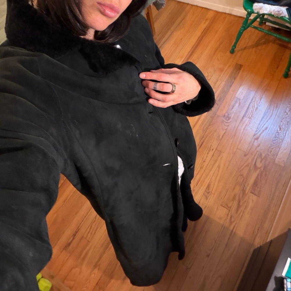 lambskin SHEARLING BLACK FULL LENGTH COAT